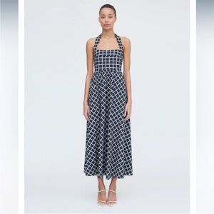 Hill House Home The Fleur Midi Dress - Grecian Check Jersey Size Large